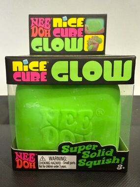 NeeDoh Nice Cube Glow - Bright Green Squish